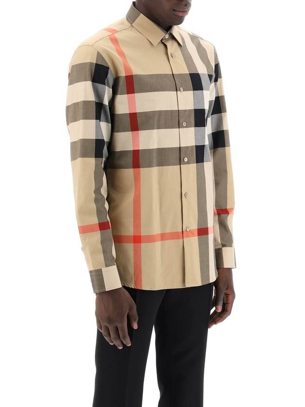 Check Cotton Long Sleeve Shirt Archive Beige - BURBERRY - BALAAN 3