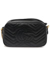 447632 Black Matelasse Chevron Gold Plated GG Marmont Small Chain Shoulder Bag - GUCCI - BALAAN 4