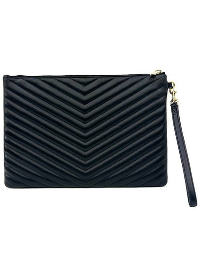 Monogram Chevron Gold Plated Medium Clutch 559193 CWU01 - SAINT LAURENT - BALAAN 2