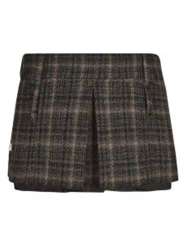 Check Wool Mini A-Line Skirt - MIU MIU - BALAAN 2