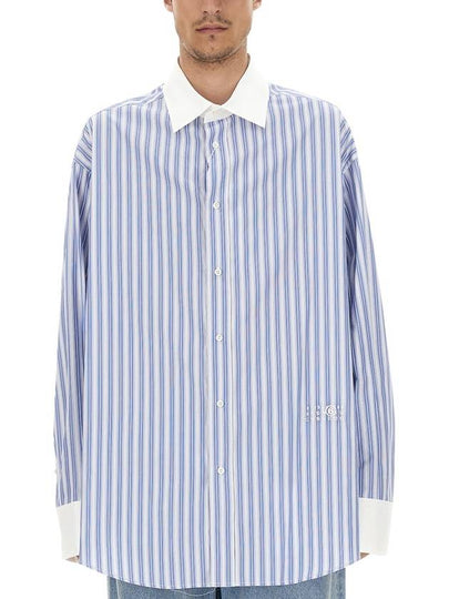 MM6 Long Sleeve Shirt S52DT0011 S78146001F AZURE - MAISON MARGIELA - BALAAN 2