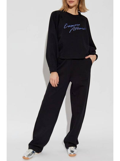 Emporio Armani Sweatshirt With Logo, Women's, Black - EMPORIO ARMANI - BALAAN 2