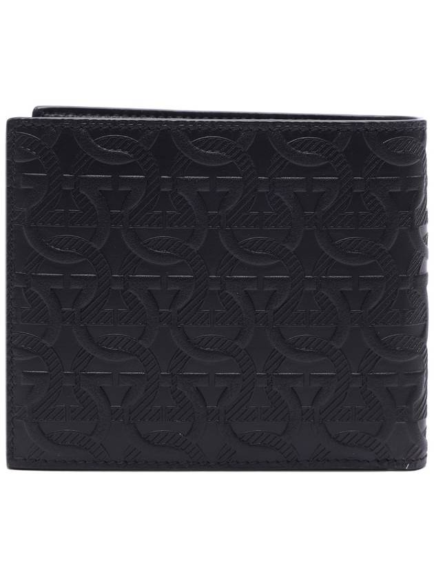 Gancini Embossed Logo Half Wallet Black - SALVATORE FERRAGAMO - BALAAN 5