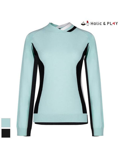 Women s double collar color matching sweater HC3WSW004 - HOLIC&PLAY - BALAAN 2