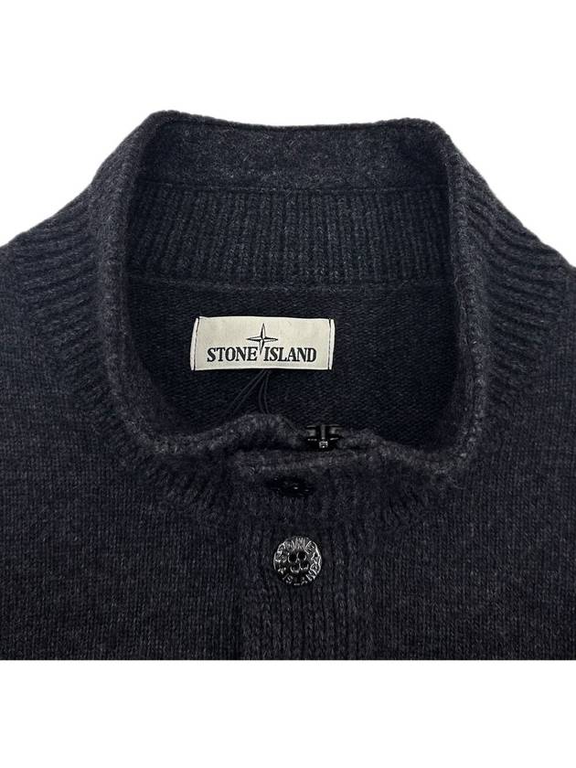 High Neck Half Button Lambswool Knit Top Charcoal - STONE ISLAND - BALAAN 6