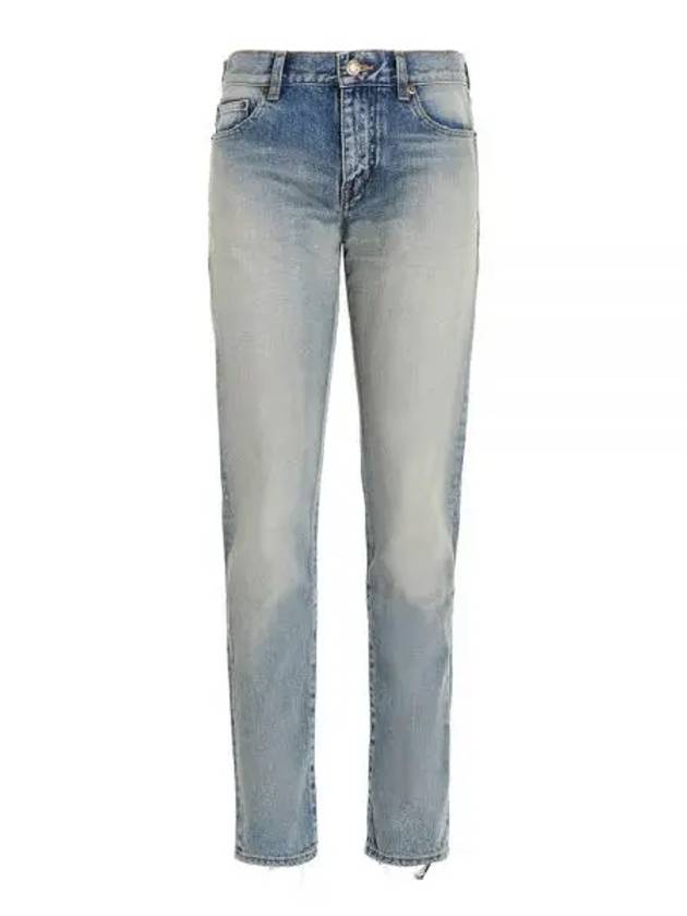 Women's Vintage Boyfriend Jeans Light Blue - SAINT LAURENT - BALAAN 2