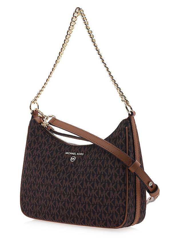 Jet Set Charm Medium Logo Jacquard Convertible Cross Bag Brown - MICHAEL KORS - BALAAN 3