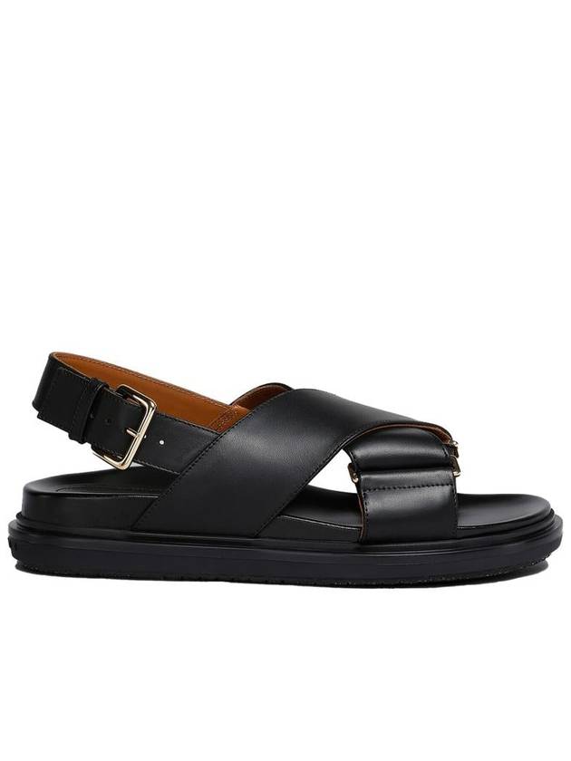 Fussbet Leather Sandals Black - MARNI - BALAAN 2