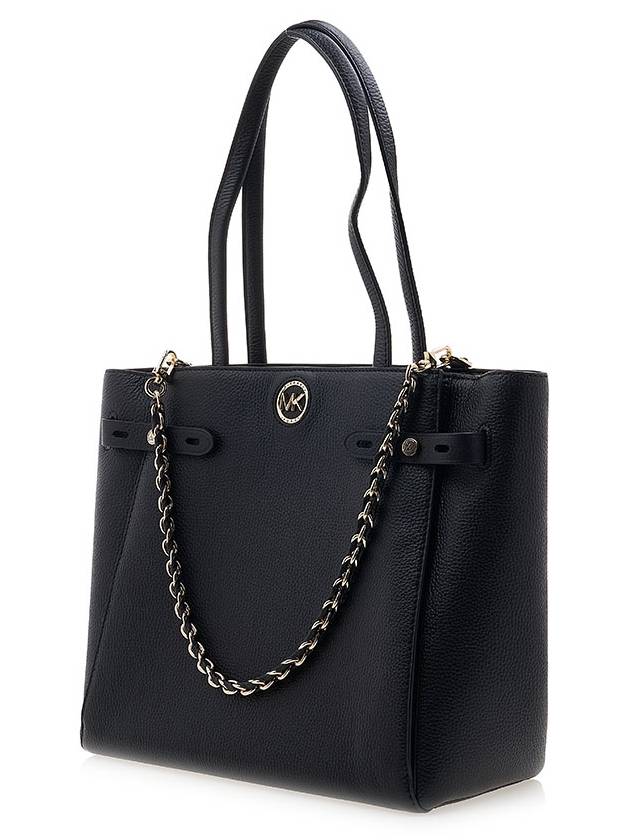 Carmen Large Pebbled Leather Tote Bag Black - MICHAEL KORS - BALAAN 3