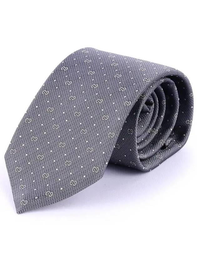 GG Dot Pattern Silk Tie Grey - GUCCI - BALAAN 2