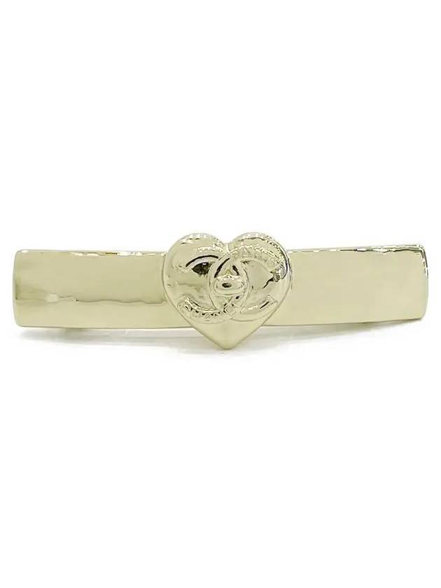 CC Logo In Heart Hair Clip Gold - CHANEL - BALAAN 1