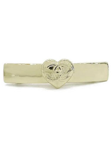 CC Logo In Heart Hair Clip Gold - CHANEL - BALAAN 1