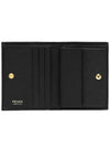 Saffiano Metal Logo Gold Fold Wallet Black - PRADA - BALAAN 5