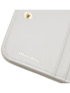 Matelasse Logo Zip Around Half Wallet White - MIU MIU - BALAAN 9