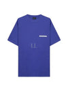 Embroidered Logo Short Sleeve T-Shirt Blue - BALENCIAGA - BALAAN 2