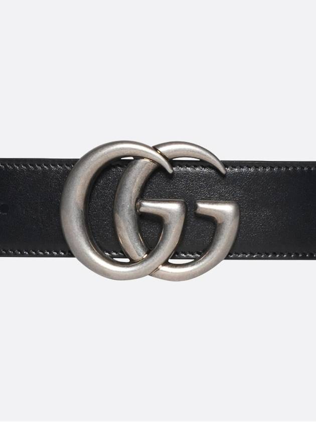 GG Marmont Reversible Leather Belt Black - GUCCI - BALAAN 5