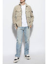 Brushed Organic Cotton Overshirt Jacket Beige - STONE ISLAND - BALAAN 3