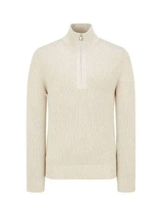 Men Collection Alex Half Zipper Knitted Sweater Beige 271833 - J.LINDEBERG - BALAAN 1