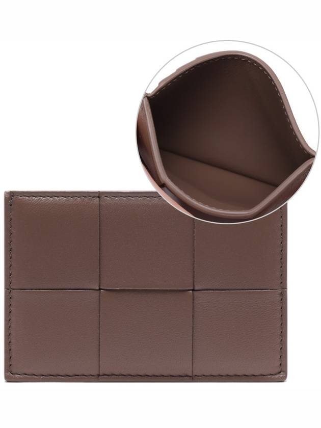 Intrecciato Lambskin Calfskin Card Wallet Taupe Grey - BOTTEGA VENETA - BALAAN 3