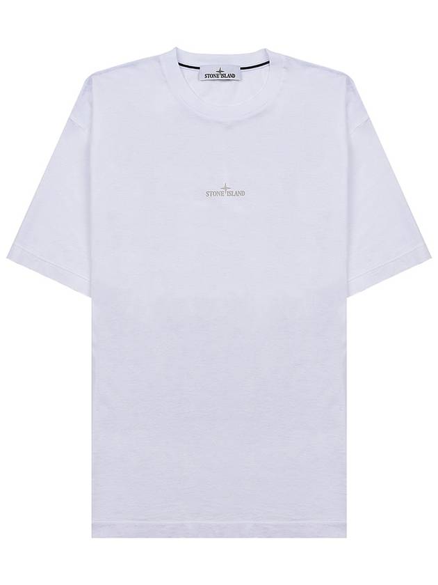 Logo Print Short Sleeve T-Shirt White - STONE ISLAND - BALAAN 3