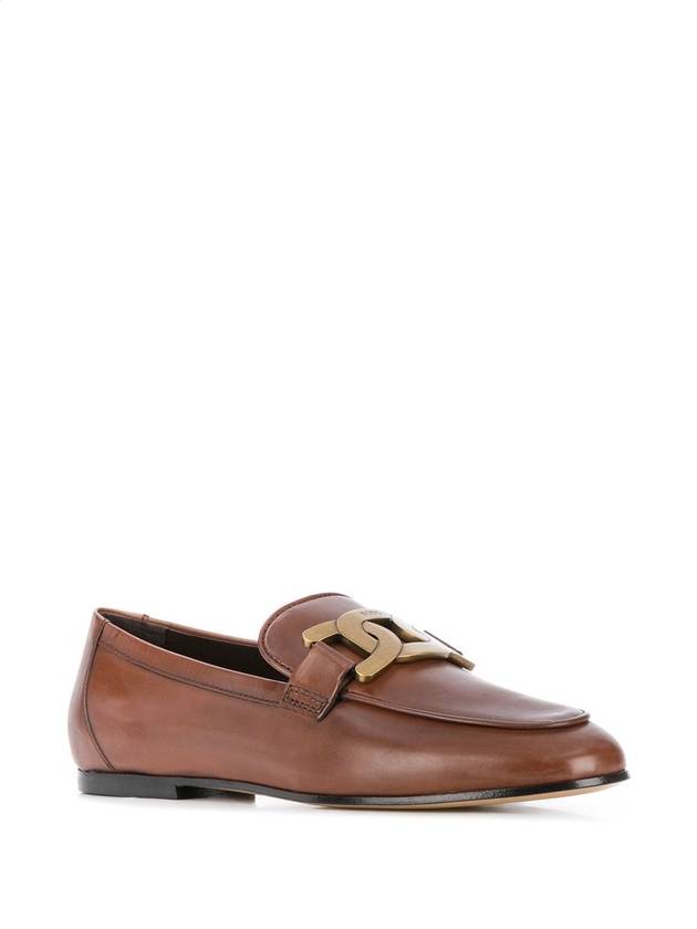 Kate Metal Logo Leather Loafers Brown - TOD'S - BALAAN 7