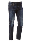 Steel Chain Rust Washed Skinny Jeans Blue - DSQUARED2 - BALAAN 1