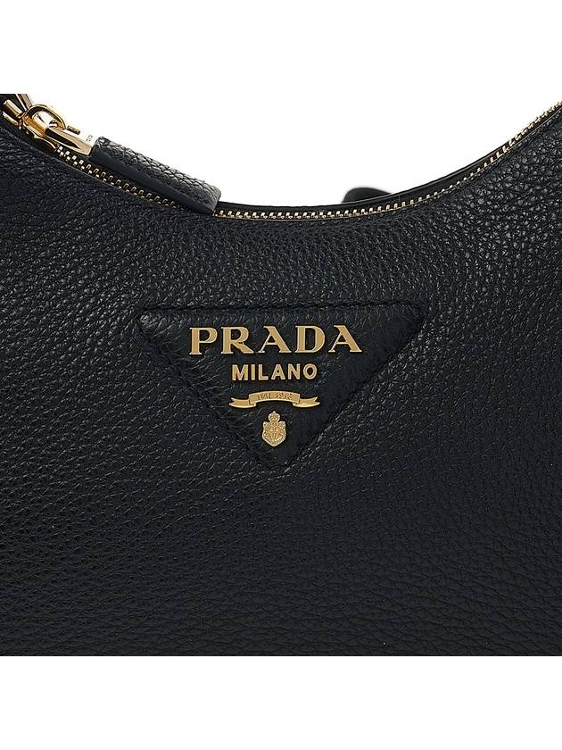 Vitello Dino Leather Shoulder Bag Black - PRADA - BALAAN 8