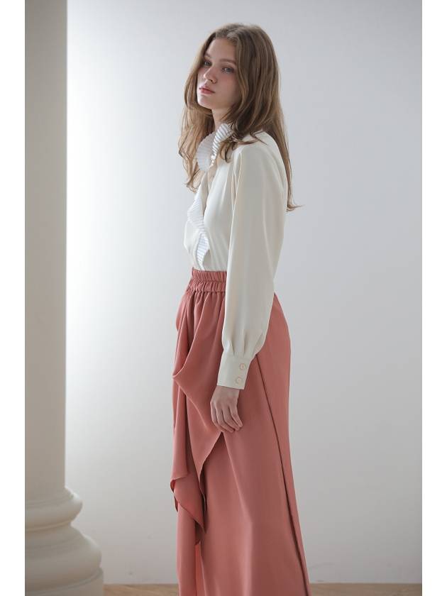 Caisienne Drape Midi Skirt Brick - CAHIERS - BALAAN 6