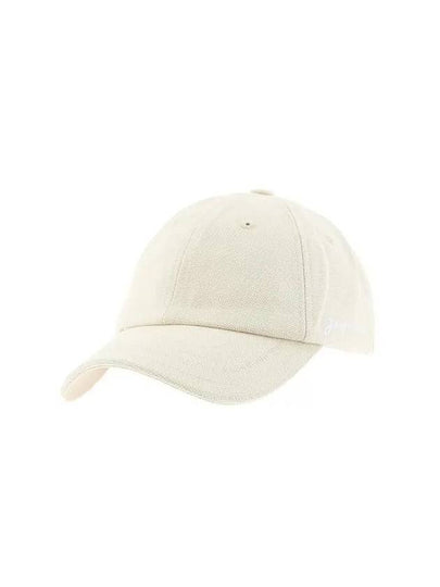 La Casquette Embroidered Logo Signature Ball Cap White - JACQUEMUS - BALAAN 2