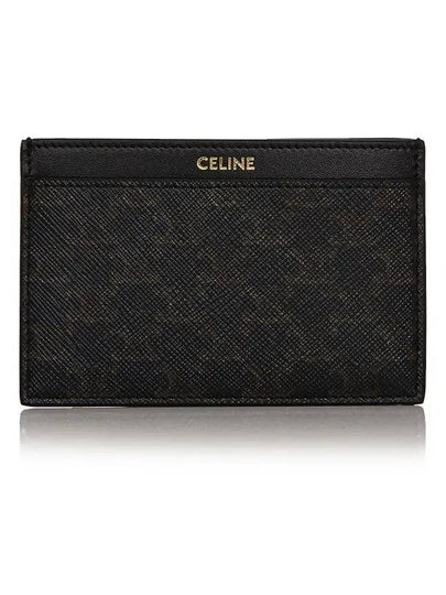 Card Holder in Triomphe Canvas and Calfskin Black - CELINE - BALAAN 2