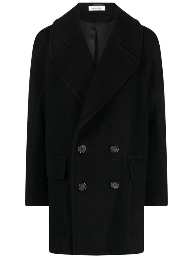 Black Wool Blend Coat 754885QVV711000 B0560955394 - ALEXANDER MCQUEEN - BALAAN 1