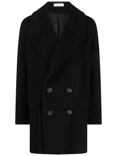 Black Wool Blend Coat 754885QVV711000 B0560955394 - ALEXANDER MCQUEEN - BALAAN 1