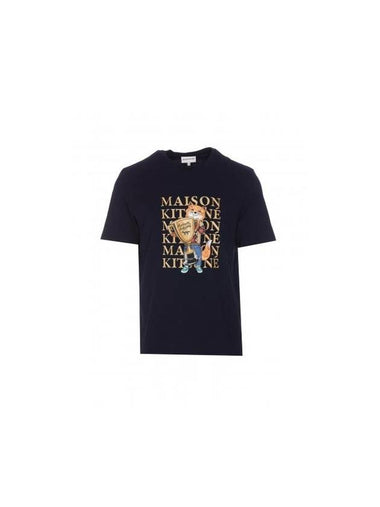 Fox Champion Regular Short Sleeve T-Shirt Navy - MAISON KITSUNE - BALAAN 1