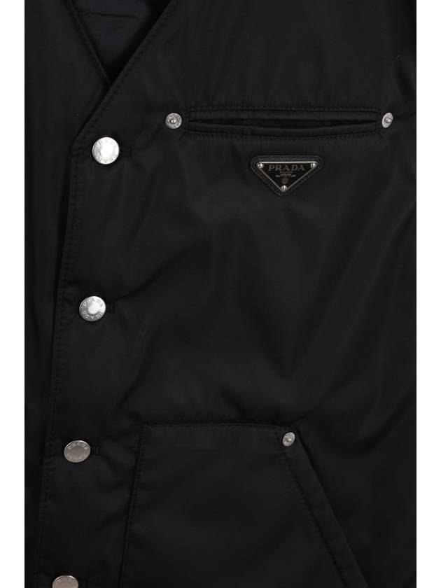 Triangle Logo Re-Nylon Padded Vest Black - PRADA - BALAAN 3