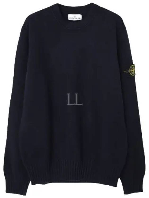 Logo Patch Knit Top Navy - STONE ISLAND - BALAAN 2