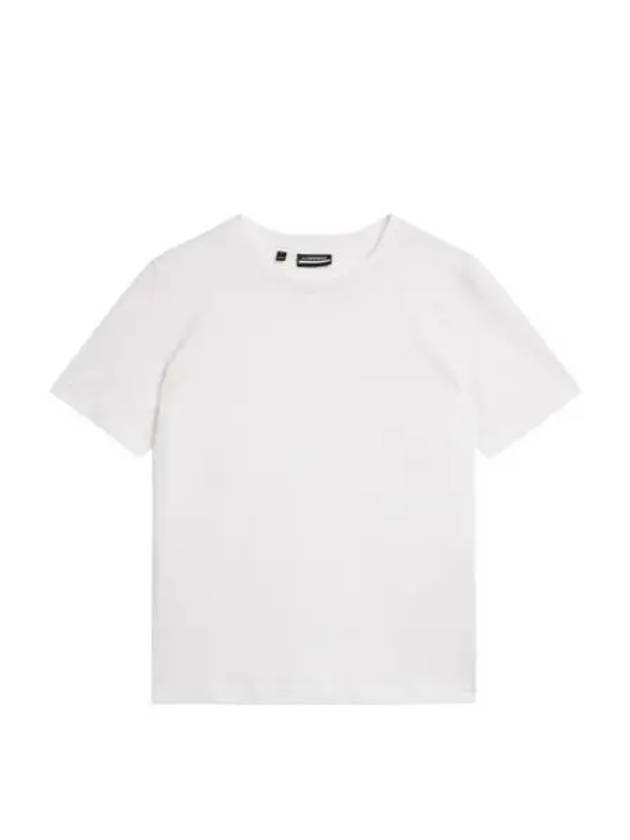 Alpha Logo Print Cotton Short Sleeve T-Shirt White - J.LINDEBERG - BALAAN 1