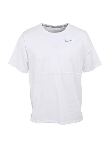 Men's Breathe Run Short Sleeve T-Shirt White - NIKE - BALAAN 1