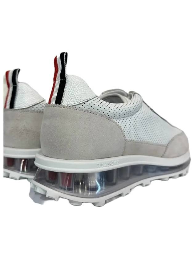 Vitello Calf Leather Clear Sole Tech Runner Sneakers White - THOM BROWNE - BALAAN 3