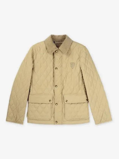 Applique B Shield Corduroy Collar Quilted Jacket Beige - BURBERRY - BALAAN 2