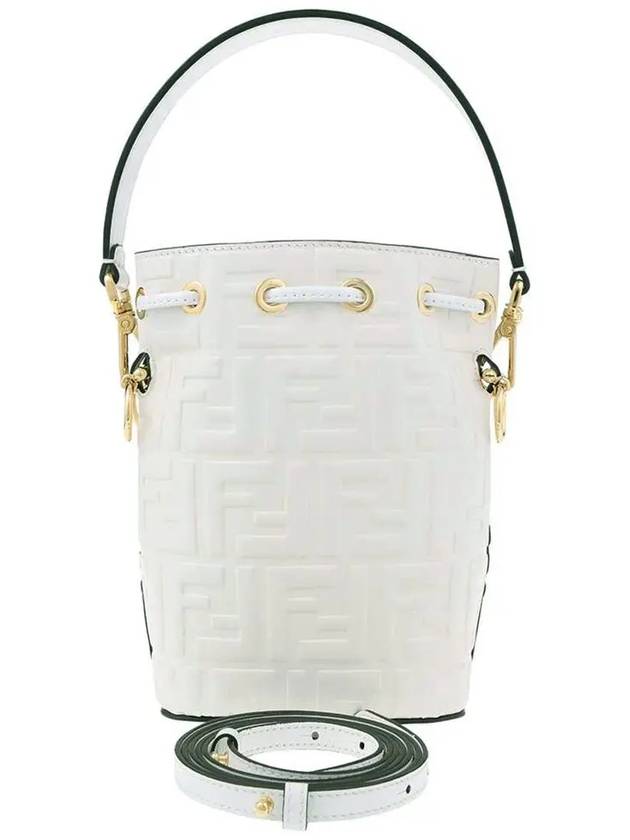 Mon Tresor Small Leather Bucket Bag White - FENDI - BALAAN 4