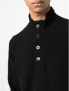 Wappen Patch Button Knit Top Black - STONE ISLAND - BALAAN 3