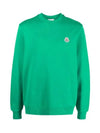 Men's Logo Patch Cotton Sweatshirt Green - MONCLER - BALAAN 2