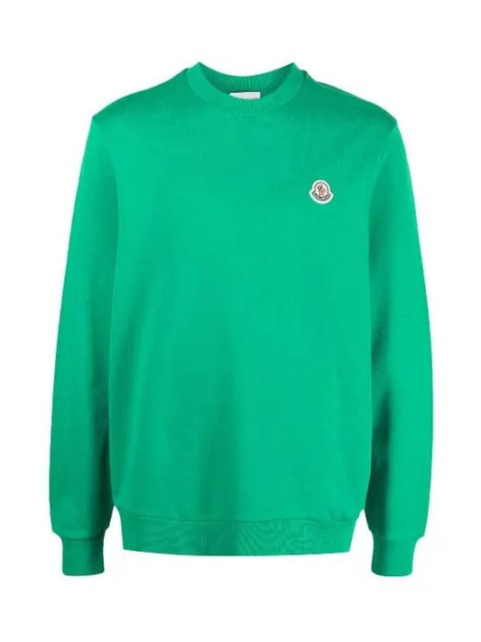 Men's Logo Patch Cotton Sweatshirt Green - MONCLER - BALAAN 2