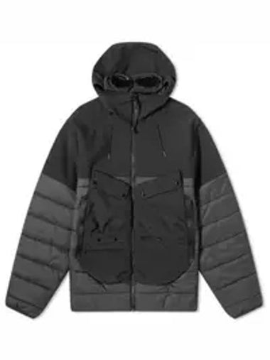 Shell R Blend Goggle Detail Hooded Jacket Black - CP COMPANY - BALAAN 1