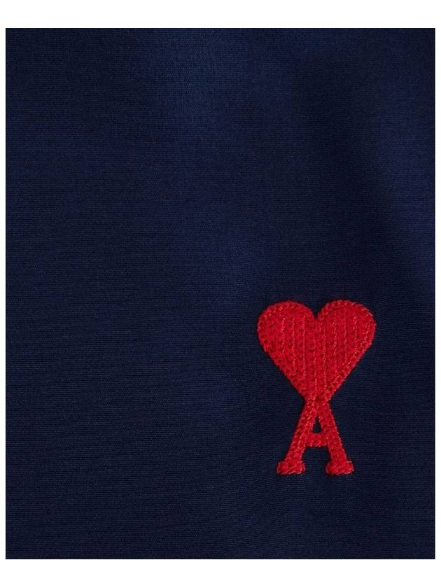 Heart Logo Swim Shorts Navy Blue - AMI - BALAAN 5