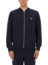 Zebra Logo Cotton Bomber Jacket Navy - PAUL SMITH - BALAAN 4