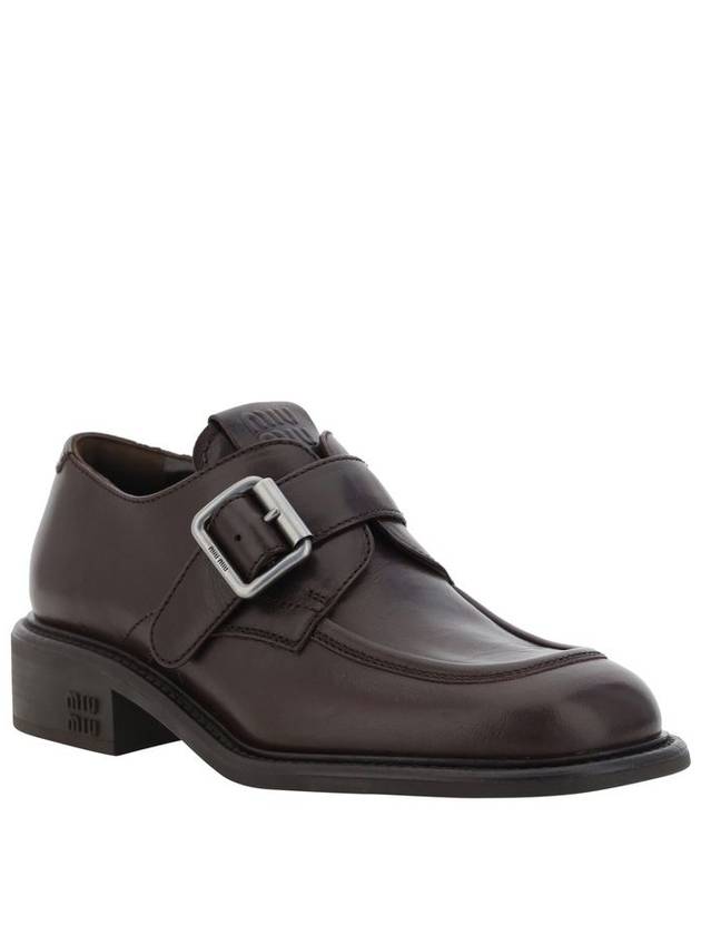 Leather Brogue Loafers Brown - MIU MIU - BALAAN 8