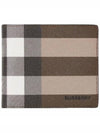 Check Leather International Bifold Wallet Dark Birch Brown - BURBERRY - BALAAN 2