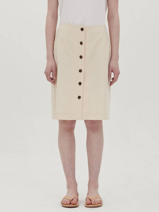 buttoned linen skirt_butter - JUN BY JUN K - BALAAN 1