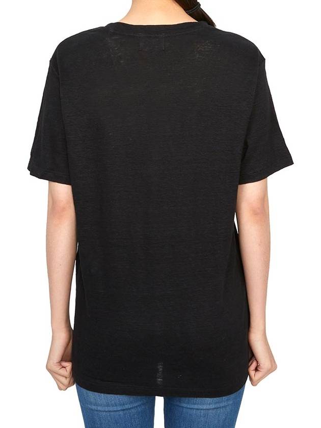 Zewel Logo Short Sleeve T Shirt Black - ISABEL MARANT ETOILE - BALAAN 4